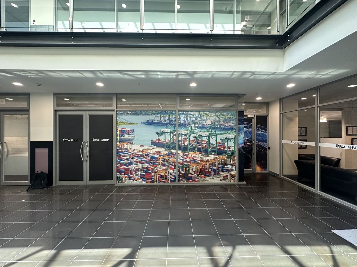 PSA BDP glass partition graphics and door manifestations